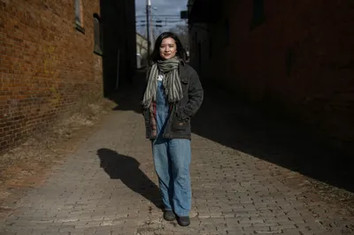 Tiff Piko, coordinator of maker markets for Ohio Winding Road in Shawnee, OH on December 21, 2023. Tiff Piko is a designer, educator, and farmer in Appalachia Ohio.  In 2019 she became the first woman to run for mayor in her hometown of Lancaster, Ohio. Running a zero-dollar grassroots campaign designed to get more people involved in local politics.